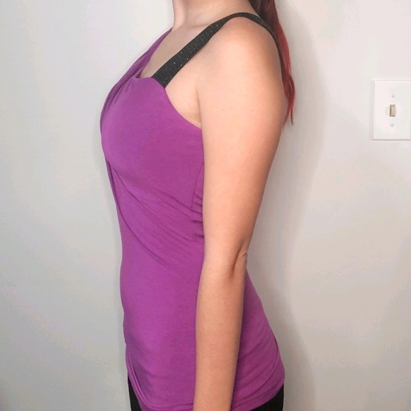 MISS ME Jean Brand Purple Asymmetric Tank Top - Picture 5 of 12